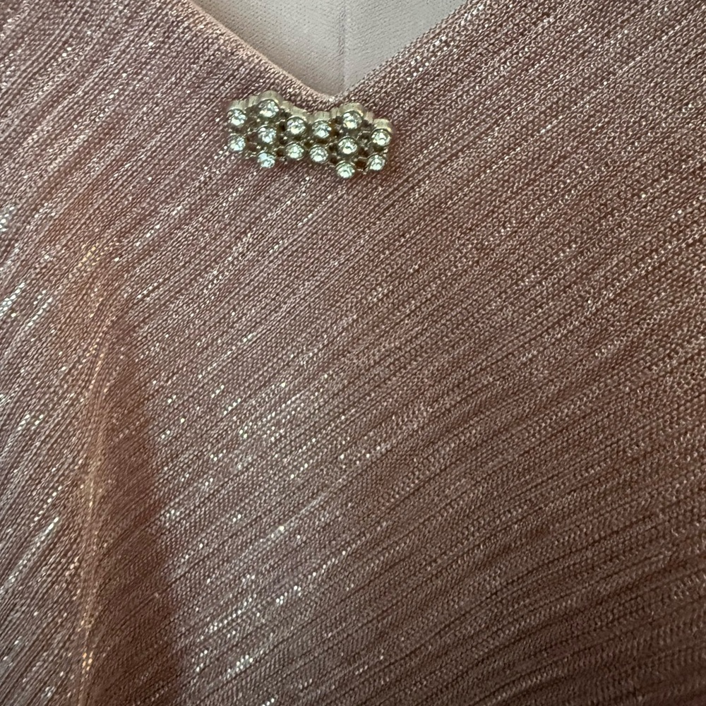 SLNY Shimmering Mauve High Low Dress - Picture 3 of 10